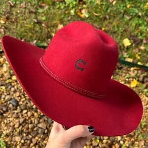 Charlie One Horse Red Wide Brim Hat
